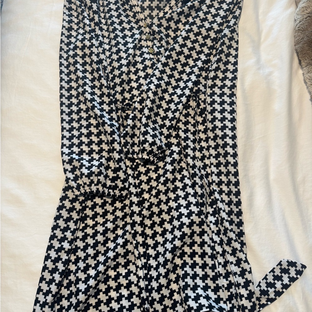 Women’s mud pie medium Black and White Houndstooth Dress